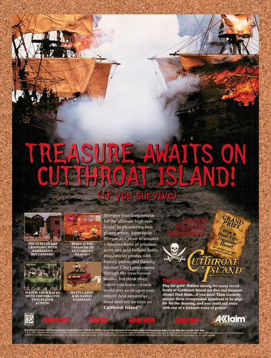 1996 Cutthroat Island SNES Original Ad v1 - for just $17.99! 