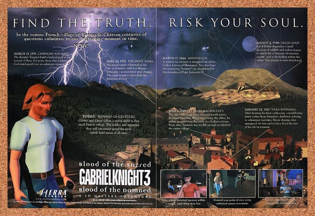 1999 Gabriel Knight 3 Blood Of The Damned PC Original Ad v4 - for just $21.49! 
