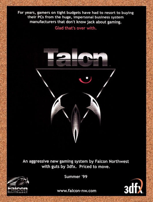 1999 Falcon Northwest Talon 3dfx Original Advertisement v2 - for just $19.49! 