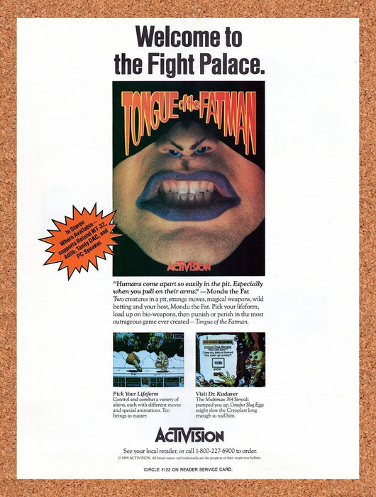 1990 Tongue Of The Fatman Commodore 64 Original Ad v1 - for just $17.99! 