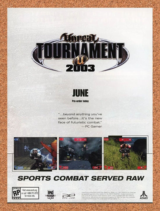 2002 Unreal Tournament 2003 PC Original Ad v5 - for just $17.99! 