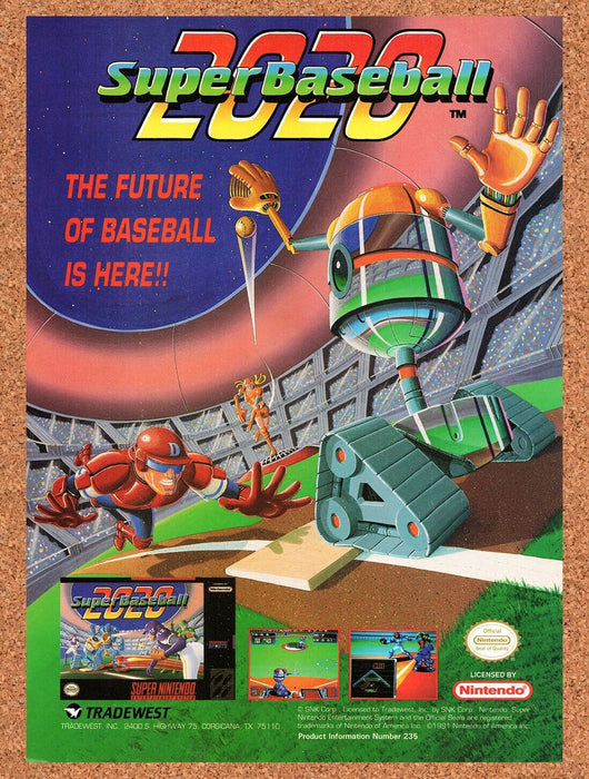 1993 Super Baseball 2020 SNES Original Ad v2 - for just $17.99! 