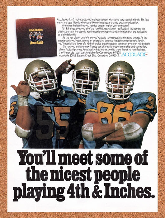 1987 4th & Inches Commodore 64 Original Ad v1 - for just $17.99! 