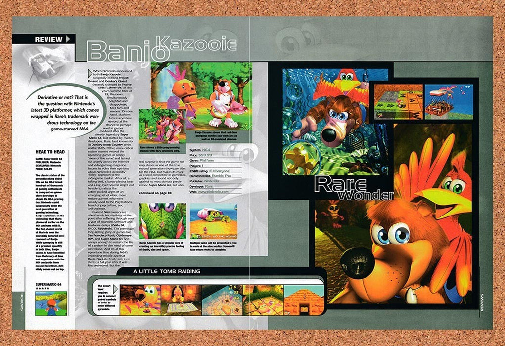 1998 Banjo-Kazooie N64 Original Advertisement vr1 - for just $23.99! 
