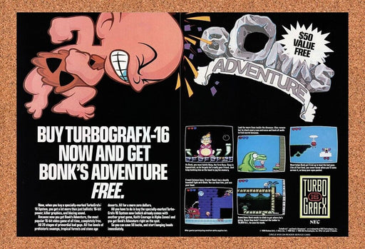 1991 Bonk's Adventure TurboGrafx-16 Original Ad v4 - for just $21.49! 