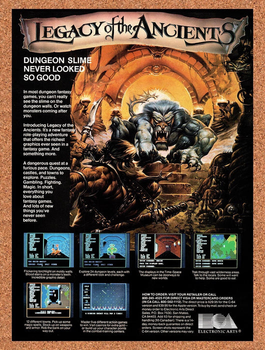 1987 Legacy Of The Ancients Commodore 64 Original Ad v1 - for just $18.49! 