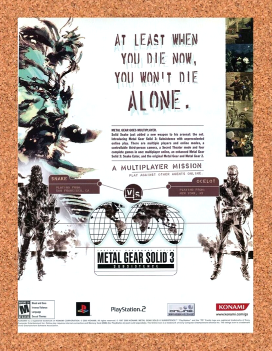 2006 Metal Gear Solid 3 PS2 Subsistence Original Ad v1 - for just $17.99! 