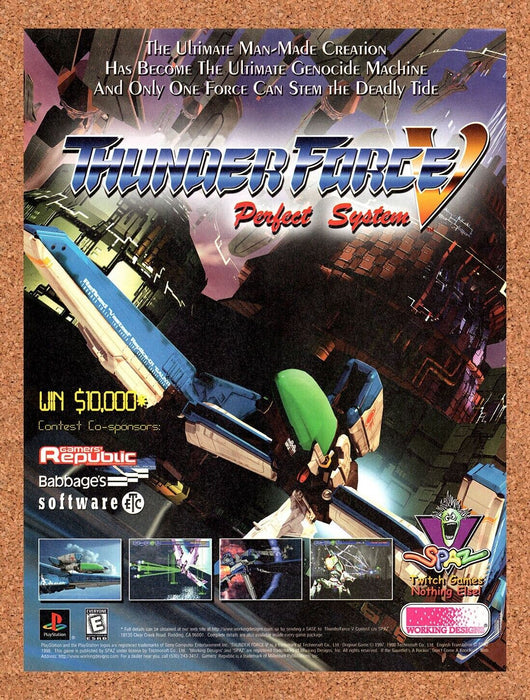 1998 Thunder Force V PS1 Original Ad v1 - for just $17.99! 
