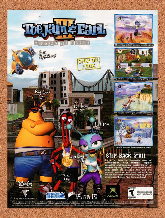 2002 ToeJam & Earl III Mission To Earth Xbox Original Ad v1 - for just $16.57! 