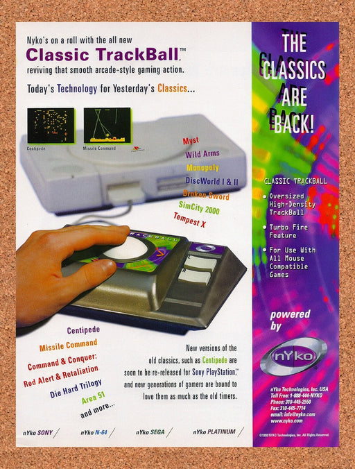 1998 Nyko PS1 Arcade Trackball Controller Original Ad v2 - for just $17.99! 