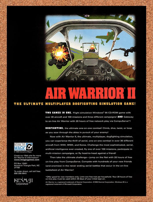 1996 Air Warrior II PC Original Ad v1 - for just $17.99! 