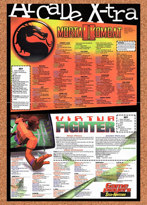 1994 Arcade X-tra Mortal Kombat II Virtua Fighter Original Ad v2 - for just $21.49! 