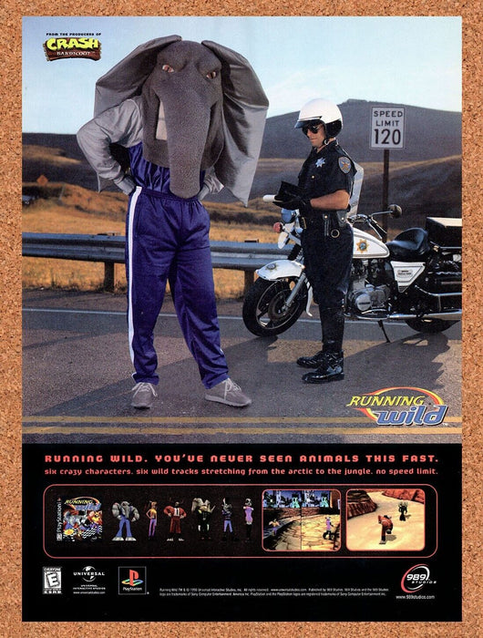 1998 Running Wild PS1 Original Ad v1 - for just $16.19! 