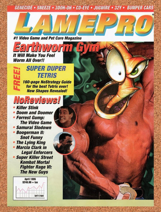 1995 Earthworm Jim Earthworm Gym Lamepro Parody Original Ad v9 - for just $17.99! 