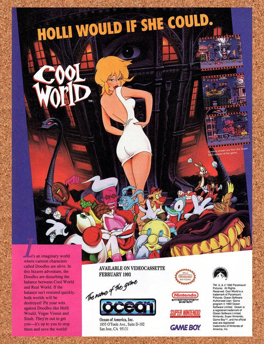 1993 Cool World SNES Original Ad v1 - for just $17.99! 