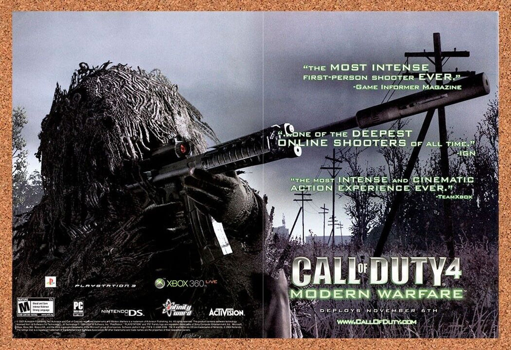 2007 Call Of Duty 4 Modern Warfare Original Ad - for just $21.49! 