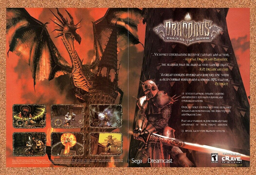 2000 Draconus Cult Of The Wyrm Dreamcast Original Ad v1 - for just $19.34! 