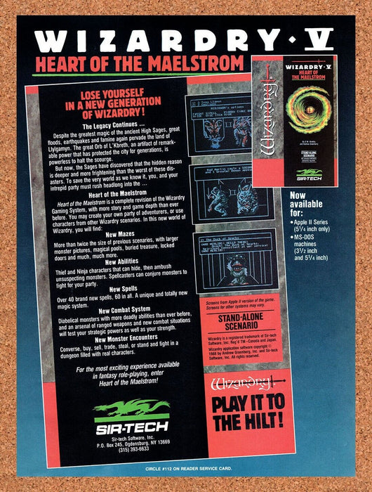 1989 Wizardry V Heart Of The Maelstrom Apple II Original Ad v1 - for just $17.99! 