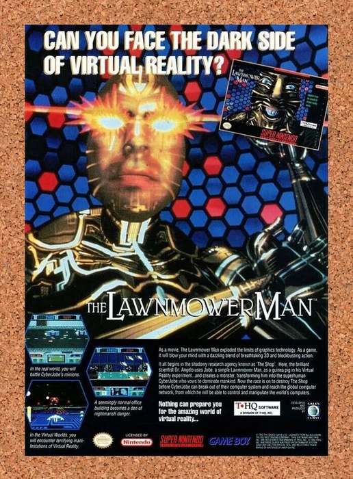 1995 Lawnmower Man SNES Original Ad - for just $17.99! 