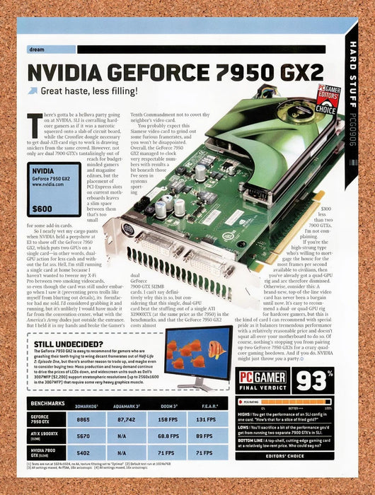 2006 nVidia GeForce 7950 GX2 Original Advertisement vr2 - for just $19.49! 