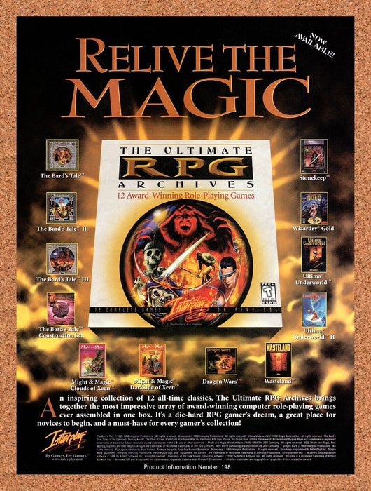 1998 Ultimate RPG Archives PC Original Ad v1 - for just $17.99! 
