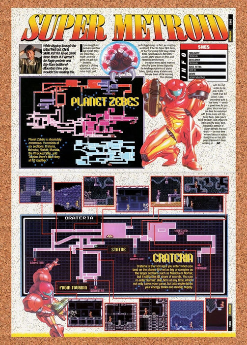 1994 Super Metroid Zebes Crateria Original Ad v4 - for just $23.49! 