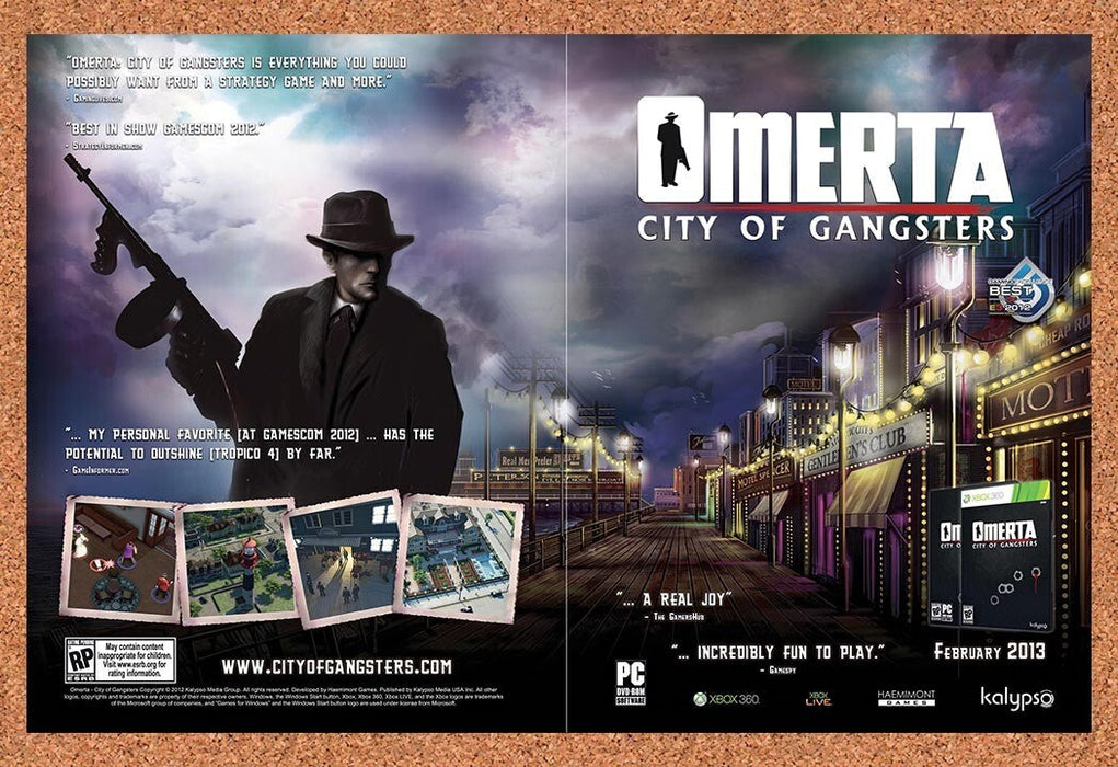 2012 Omerta City Of Gangsters Xbox 360 Original Ad v1 - for just $21.49! 