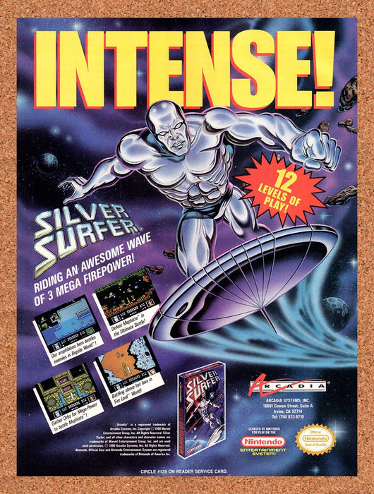 1991 Silver Surfer NES Original Ad v1 - for just $15.29! 