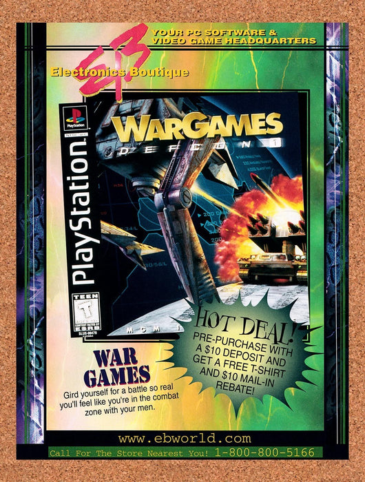 1998 WarGames Defcon EB Games Original Advertisement v1 - for just $19.49! 