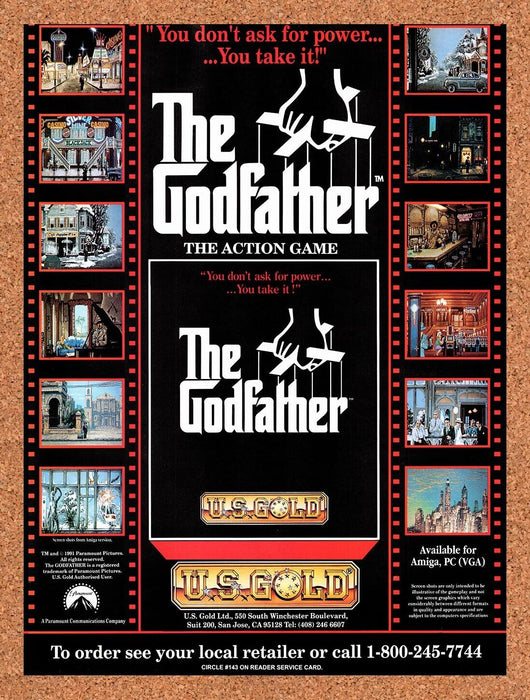 1992 The Godfather Amiga Original Ad v1 - for just $17.99! 