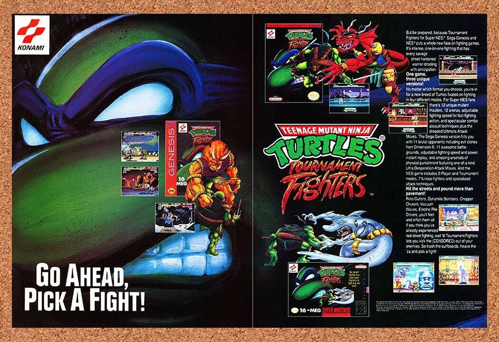 1993 TMNT Tournament Fighters SNES Original Ad v1 - for just $20.24! 
