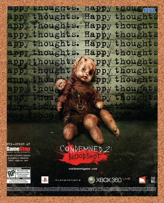 2008 Condemned 2 Bloodshot Xbox 360 Original GameStop Ad v1 - for just $17.99! 
