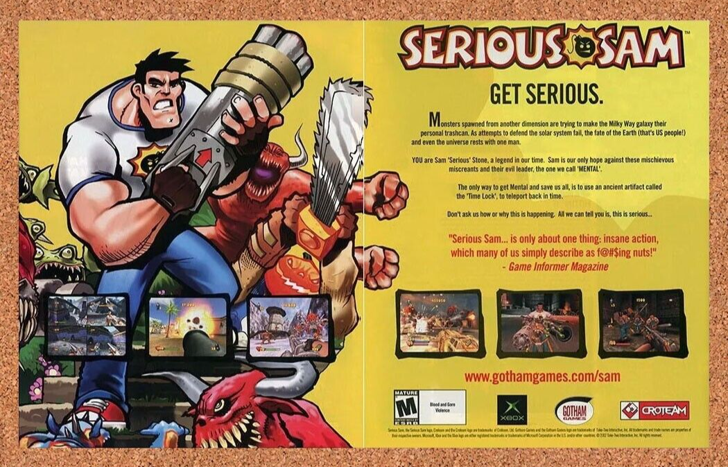 2002 Serious Sam Xbox Original Ad v2 - for just $21.49! 