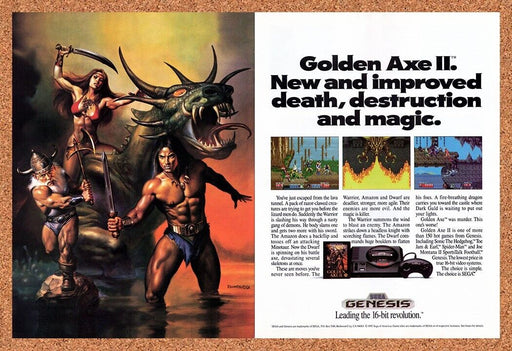 1992 Golden Axe II Genesis Original Ad v2 - for just $22.49! 