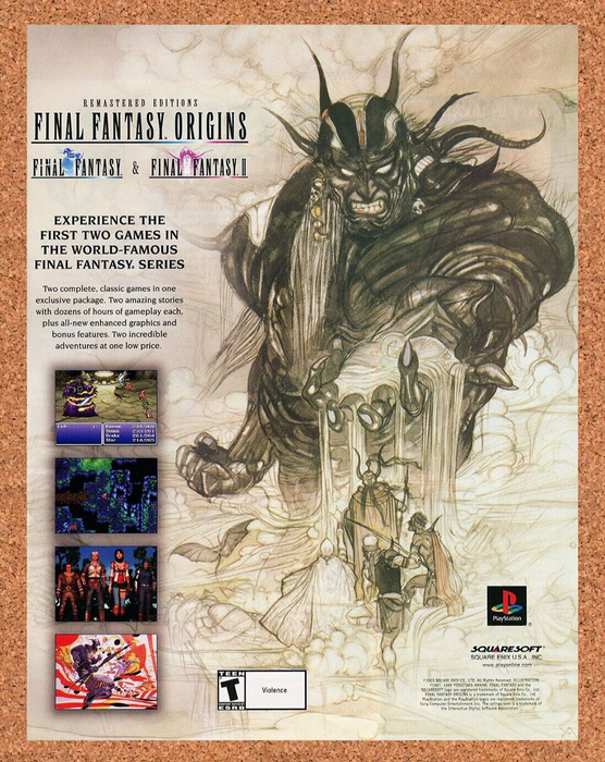 2002 Final Fantasy Origins PS1 Original Yoshitaka Amano Art Ad - for just $17.99! 