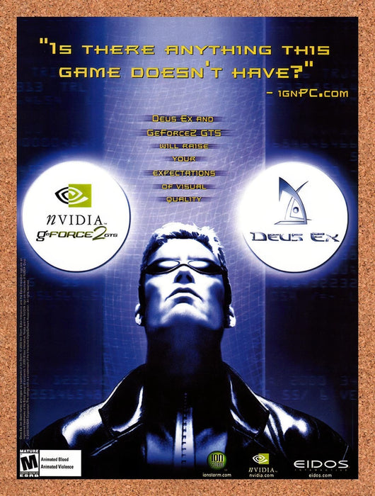 2000 Deus Ex nVidia Original Advertisement v5 - for just $19.49! 