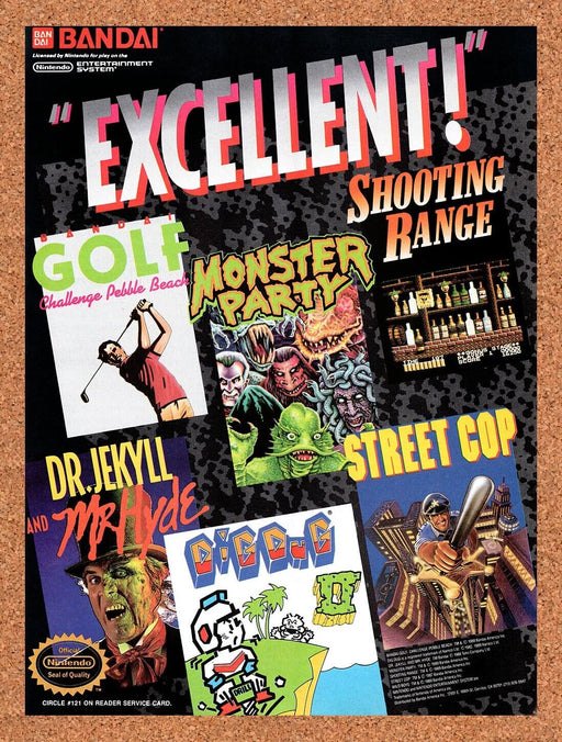 1989 Bandai NES Games Original Ad v1 - for just $17.99! 