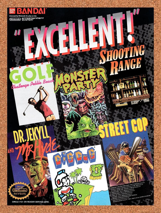 1989 Bandai NES Games Original Ad v1 - for just $17.99! 