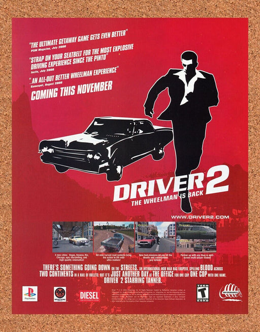 2002 Driver 2 PS1 Original PlayStation Ad - for just $17.99! 