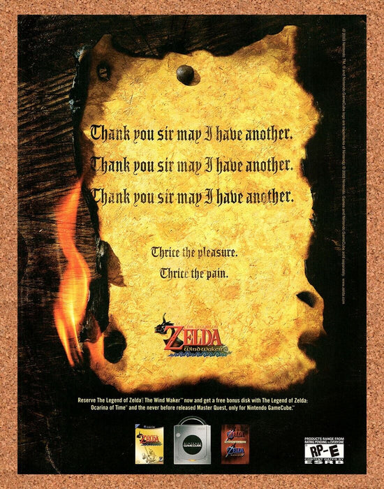 2003 Zelda Wind Waker GameCube Original Ad v7 - for just $17.99! 