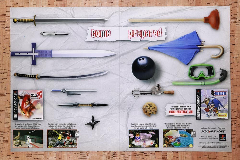 1998 Squaresoft PS1 Games Original Ad v2 - for just $22.99! 