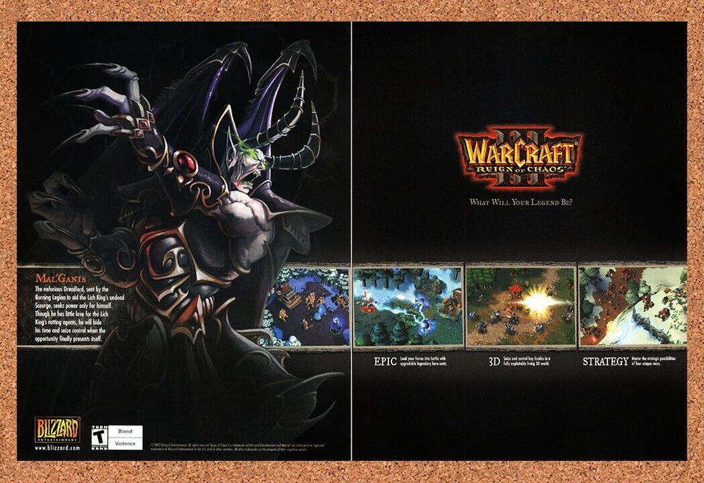 2002 WarCraft III PC Mal'Ganis Original Ad - for just $24.49! 