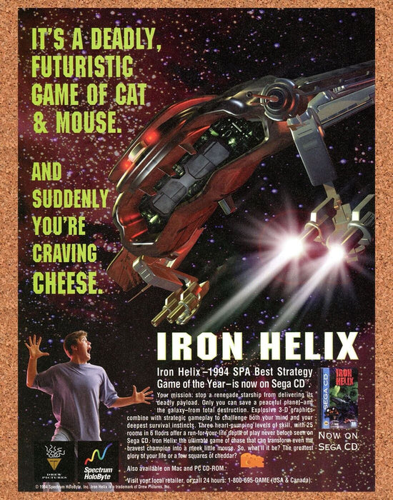 1994 Iron Helix Sega CD Original Ad - for just $17.99! 