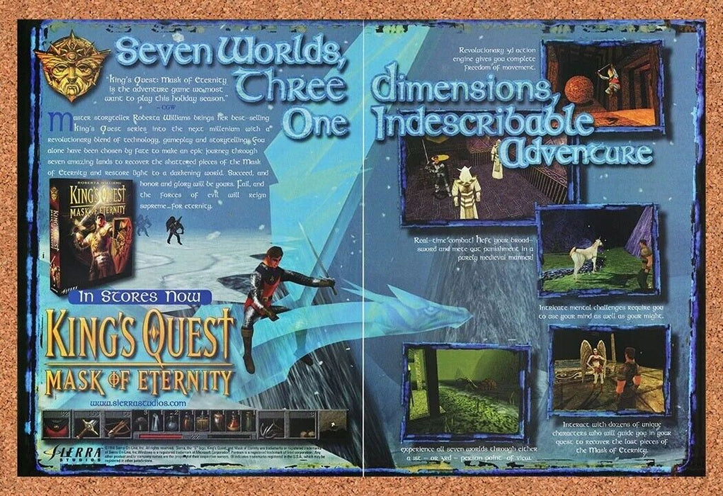 2000 King's Quest Mask Of Eternity PC Original Ad v1 - for just $21.49! 