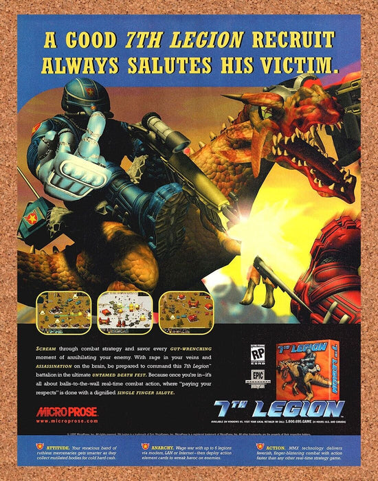1999 7th Legion PC Original Microprose Ad - for just $17.99! 