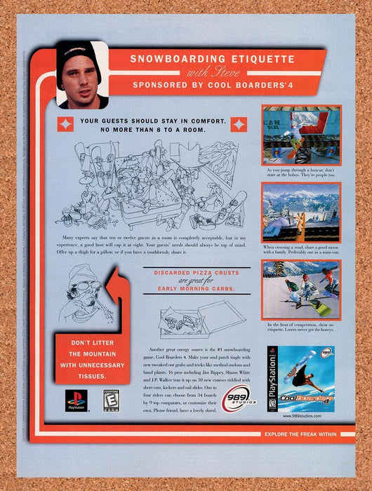 1999 Cool Boarders 4 PS1 Original Ad v2 - for just $17.99! 
