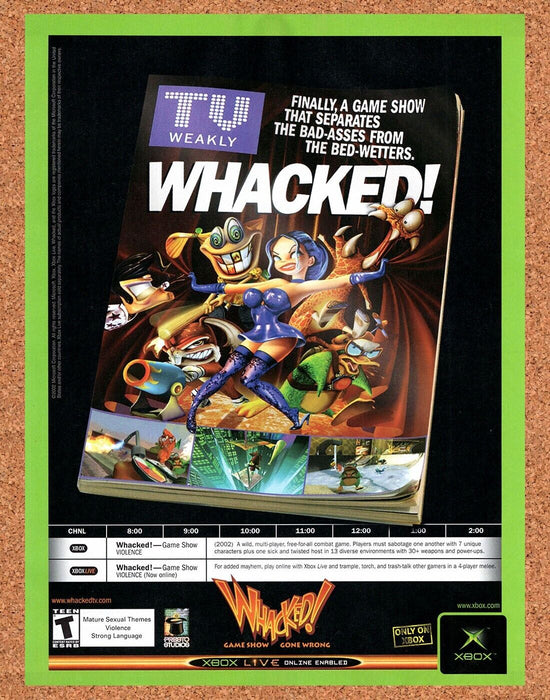 2003 Whacked! Gameshow Gone Wrong Xbox Original Ad - for just $16.19! 