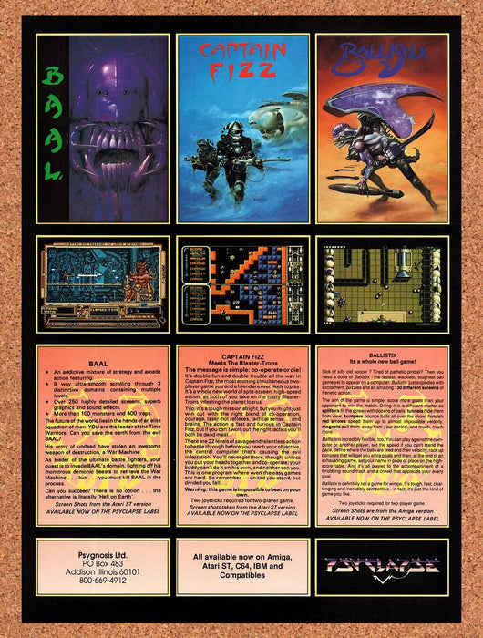 1989 Psygnosis Captain Fizz Commodore 64 Games Original Ad v2 - for just $17.99! 