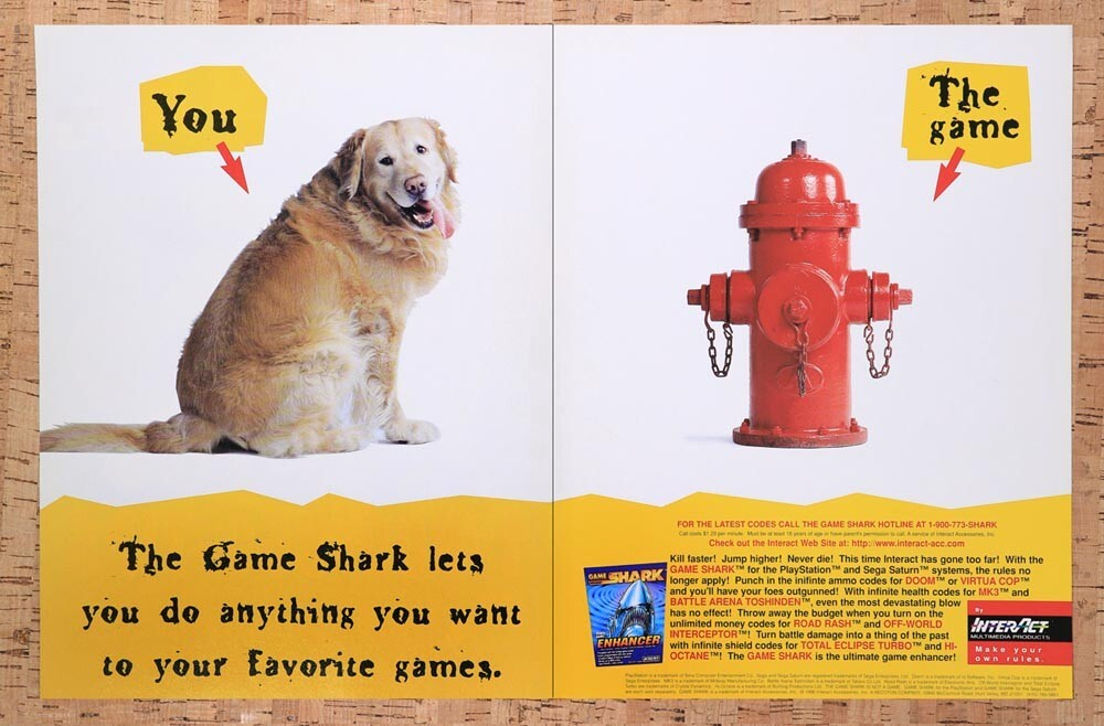 1996 GameShark Video Game Enhancer Original Ad v12 - for just $21.49! 