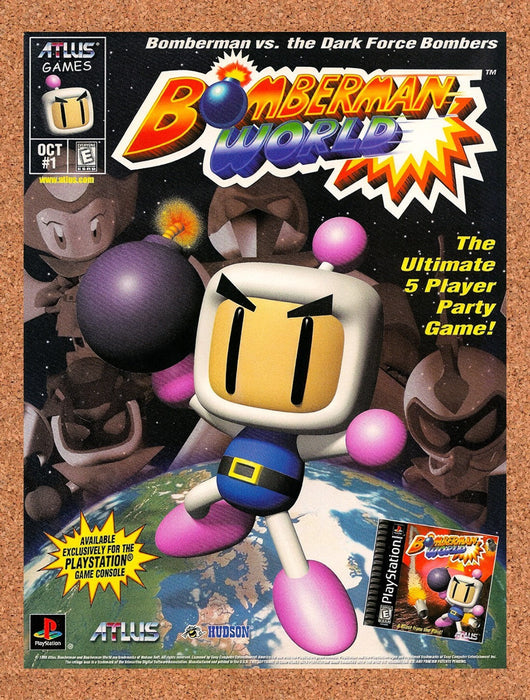 1998 Bomberman World PS1 Original Ad v1 - for just $17.99! 